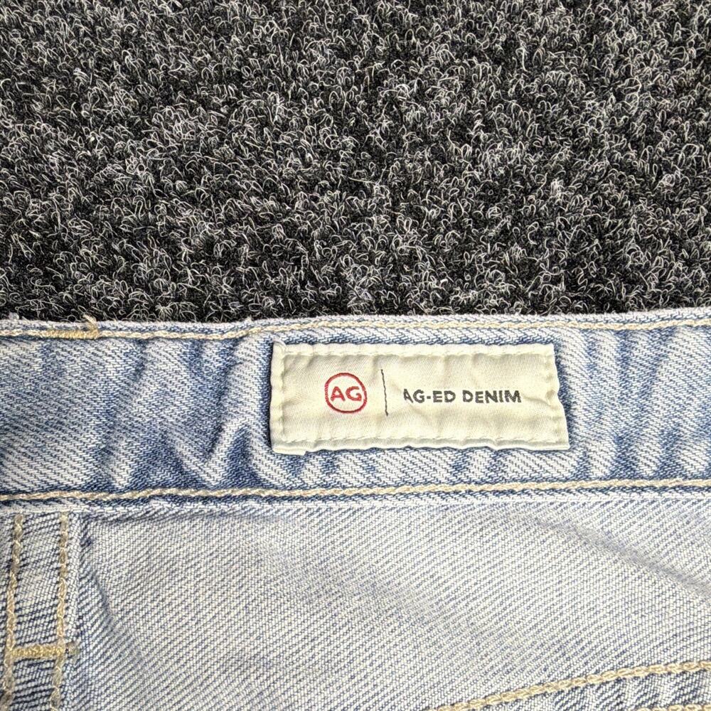 AG Women’s Light Wash Blue Slim Mid Rise 5-Pocket Distressed Denim Jeans 30